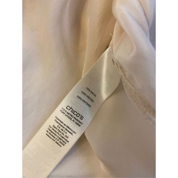 Chicos pink sequin top ties at waist 100 rayon sheer lined XL - Picture 8 of 8